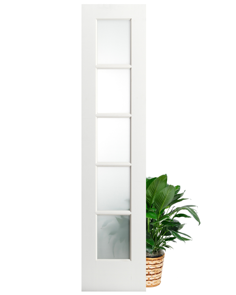 5 Lite Frosted Glass French Primed Wood Interior Door - Image 1