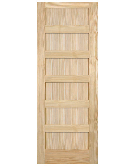 6 Panel Shaker Style Wood Interior Door - Image 1