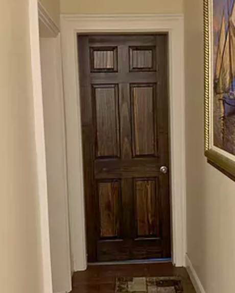 6 Panel Knotty Pine Wood Single Hip Interior Door - Image 2