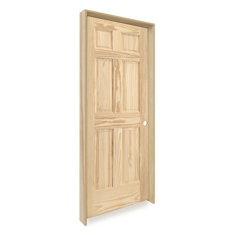 Prehung Raised Double Hip 6 Panel Pine Interior Door - Image 2