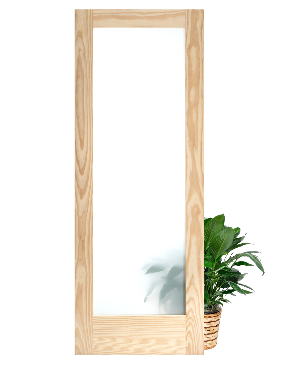 Single Lite Frosted Glass Shaker Style Clear Pine Wood Interior Door - Image 1