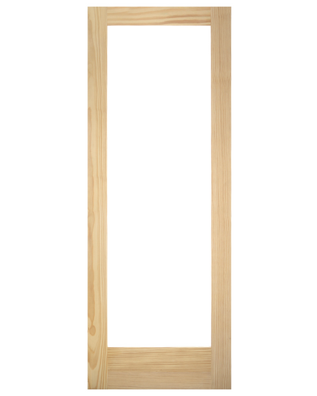 Single Lite Clear Glass Shaker Style Pine Wood Interior Door - Image 1