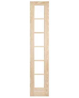 6 Lite Glass Narrow French Clear Pine Wood Interior Door