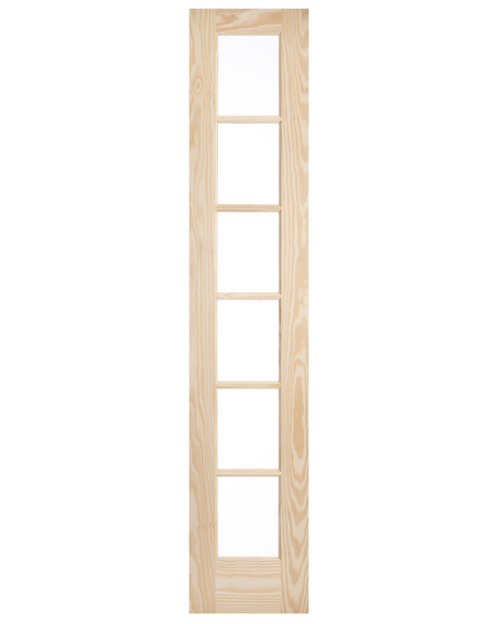 6 Lite Glass Narrow French Clear Pine Wood Interior Door - Image 1