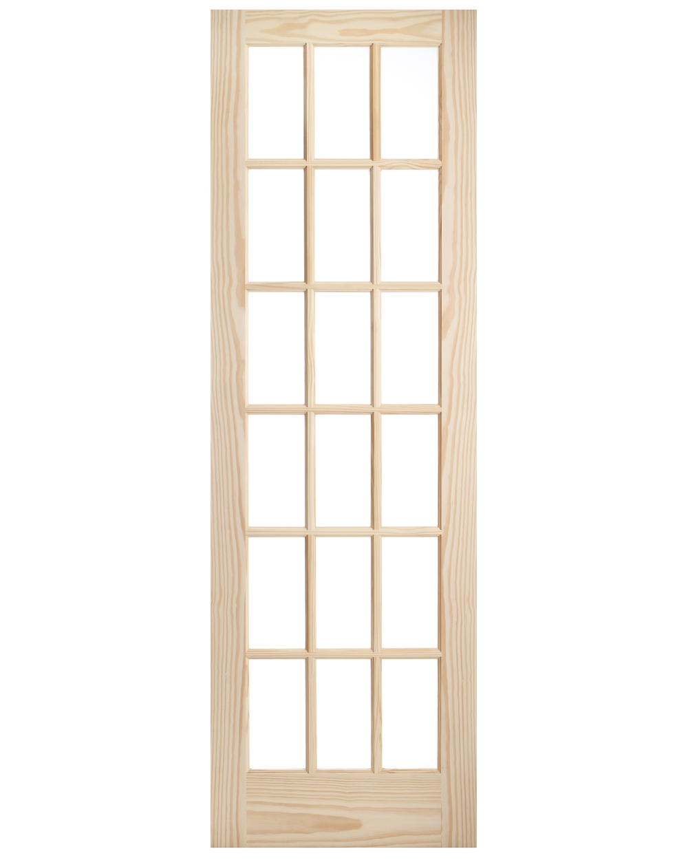 18 Lite Solid Core Pine Wood Glass Panel French Interior Door - Image 1