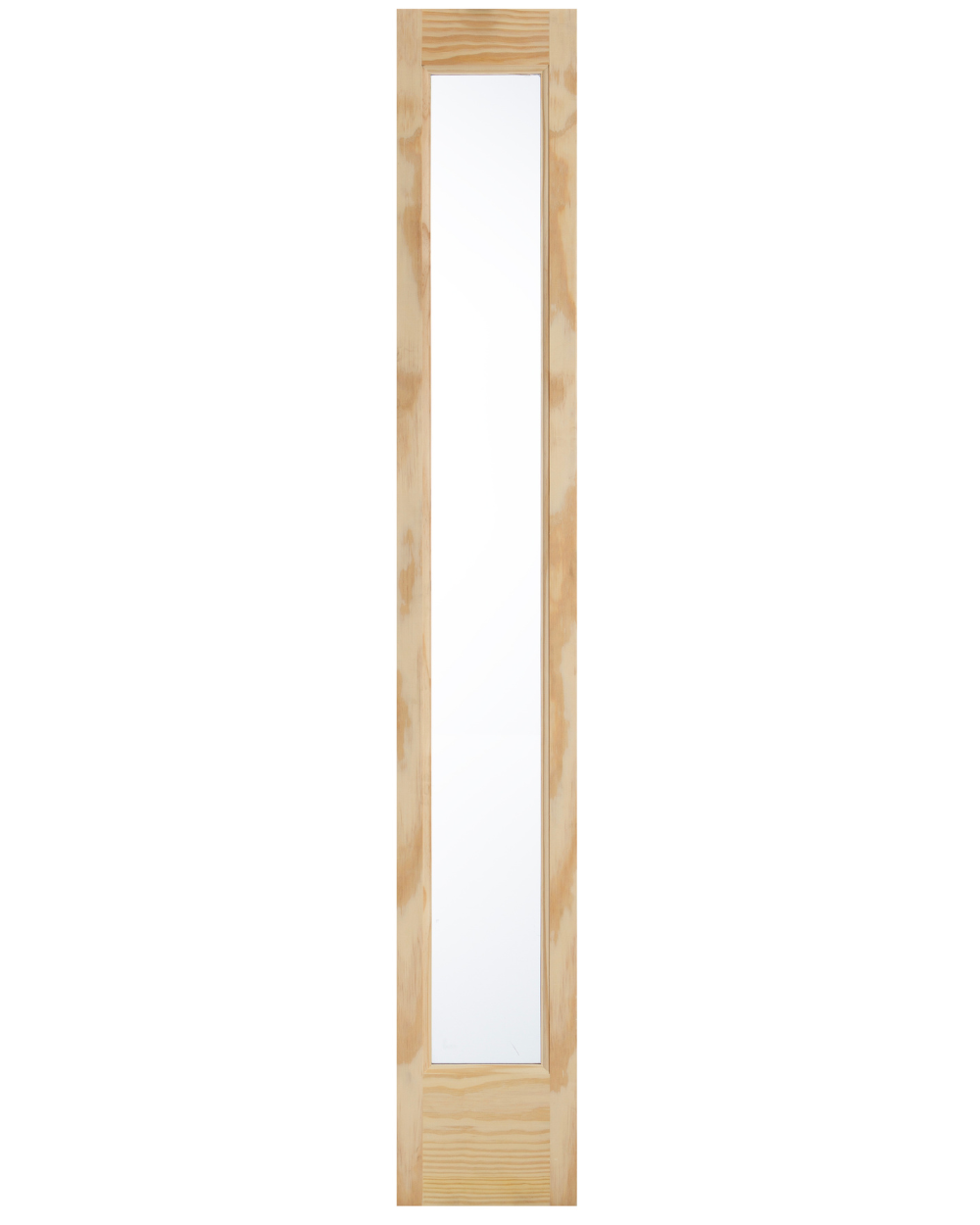 Full Lite Front Door Pine Wood Sidelite with Tempered Glass - Image 1