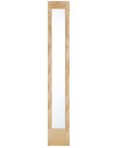 Full Lite Front Door Pine Wood Sidelite with Tempered Glass - Image 1