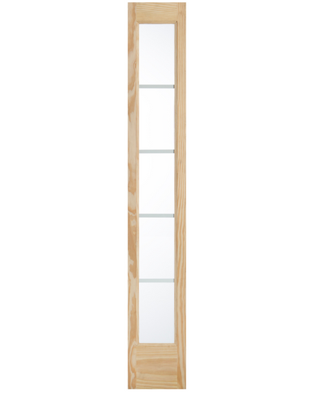 5 Lite Front Door Pine Wood Sidelite with Tempered Glass - Image 1
