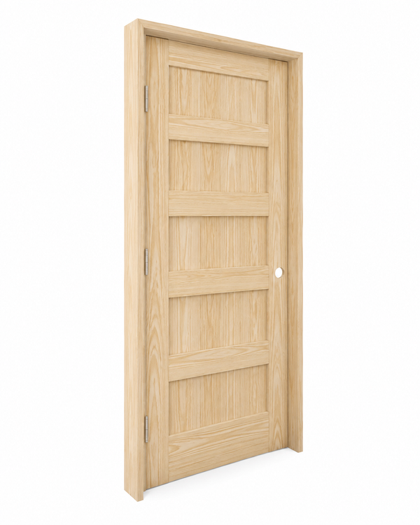 5 Panel Shaker Style Pine Wood Interior Door | Prehung | 2-3/8 Backset