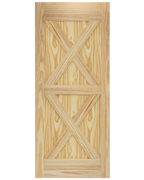 Puerta de granero con doble refuerzo en X