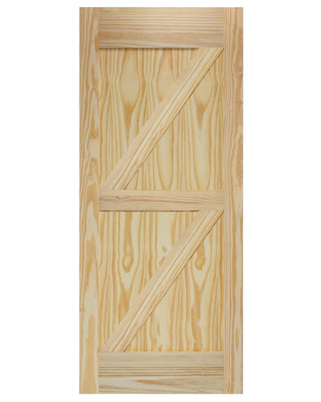 Double Z-Brace Pine Wood Interior Barn Door - Image 1