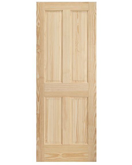 4 Panel Raised Double Hip Solid Pine Wood Interior Door - Image 1