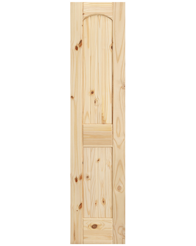 2 Panel Arch Top V-Groove Knotty Pine Interior Door