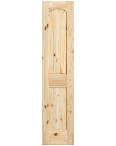 2 Panel Arch Top V-Groove Knotty Pine Wood Interior Door - Image 2