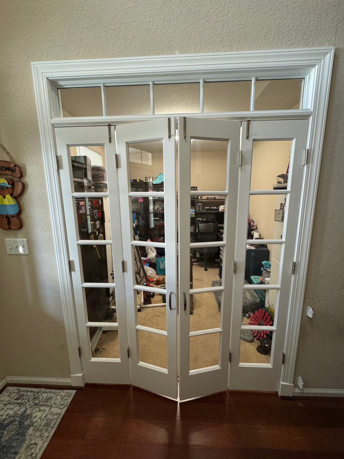 5 Lite Frosted Glass French Primed Wood Interior Door - Image 6