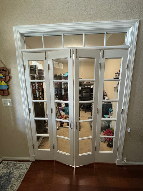 5 Lite Frosted Glass French Primed Wood Interior Door - Image 6