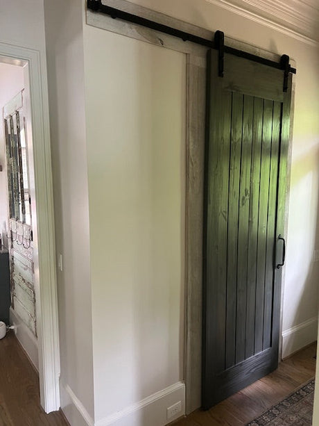 Bent Strap Barn Door Hardware Kit with Track and Rollers - Image 3