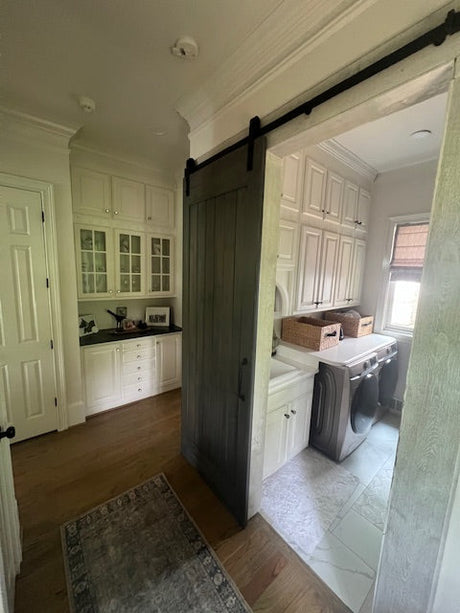 Bent Strap Barn Door Hardware Kit with Track and Rollers - Image 6