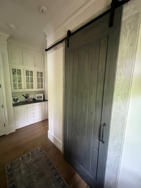 Bent Strap Barn Door Hardware Kit with Track and Rollers - Image 5