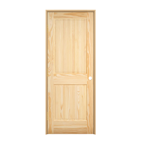 Prehung 2 Panel Square Top Pine Interior Door - Image 1