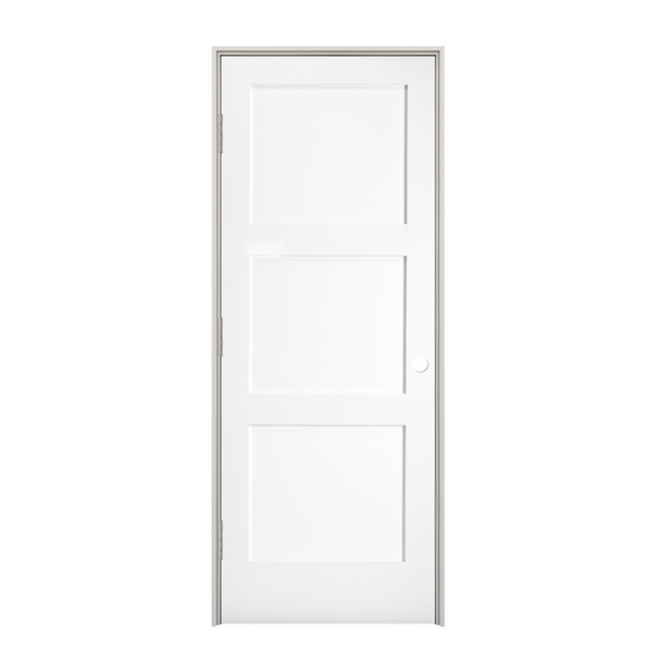 Prehung 3 Panel Square Shaker Style Interior Door (Primed)