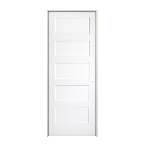Prehung 5 Panel Shaker Style Interior Door (Primed) - Image 1