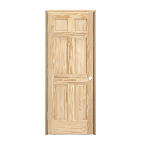 Prehung Raised Double Hip 6 Panel Pine Interior Door - Image 1