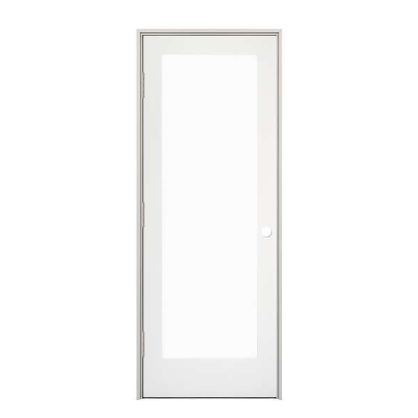Prehung Single Lite Clear Shaker Style Interior Door (Primed)