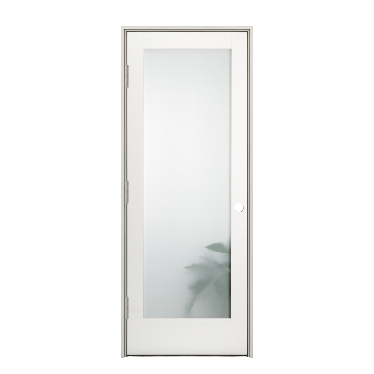 Prehung Single Lite Frosted Shaker Style Interior Door (Primed) - Image 1