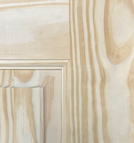 Solid Pine Exterior Front Door with Raised 6-Panel Single Hip Design - Image 3