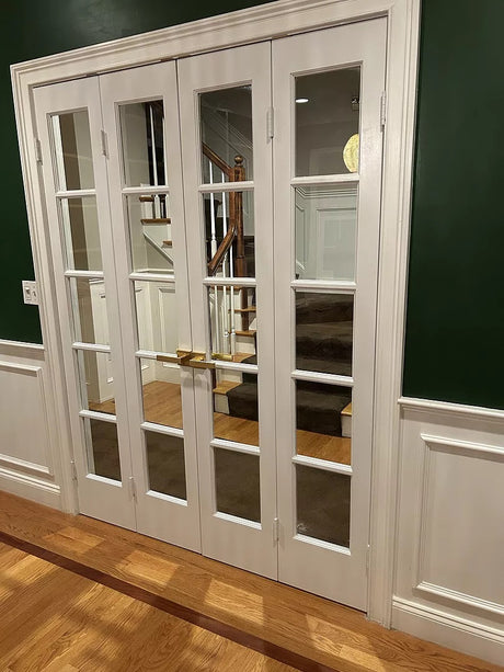 5 Lite Clear Glass Narrow French Primed Wood Interior Door - Image 4