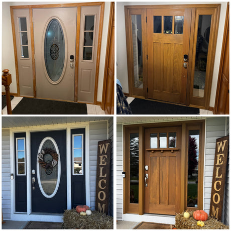 Full Lite Front Door Pine Wood Sidelite with Tempered Glass - Image 3
