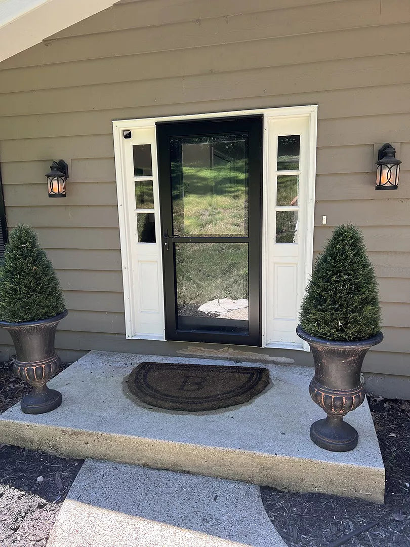 3 Lite Over Raised Panel Front Door Pine Wood Sidelite with Tempered Glass - Image 2