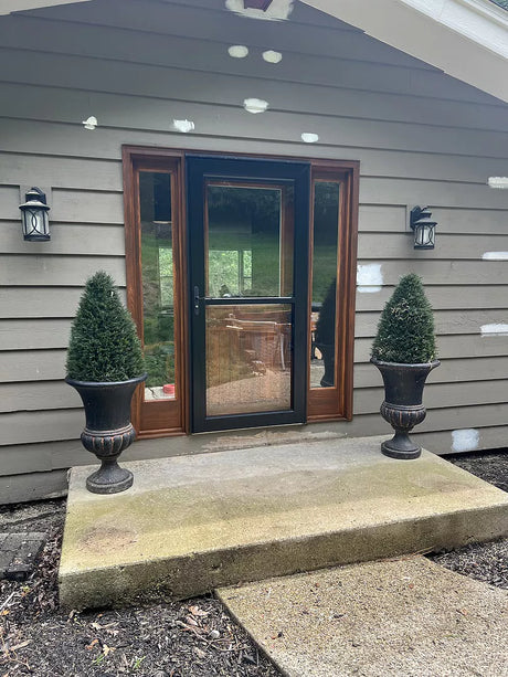 Full Lite Front Door Pine Wood Sidelite with Tempered Glass - Image 2