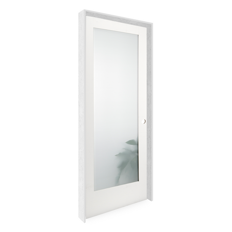 Prehung Single Lite Frosted Shaker Style Interior Door (Primed) - Image 2