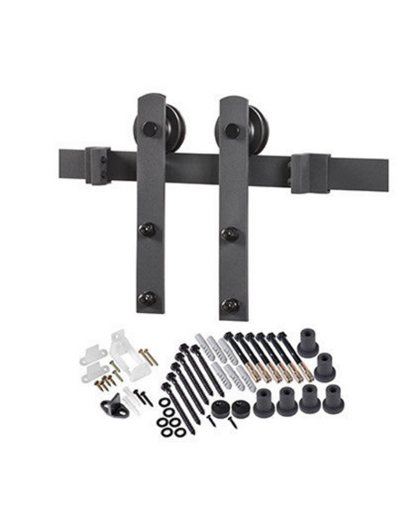 Straight Strap Barn Door Hardware Kit with Track and Rollers - Image 1