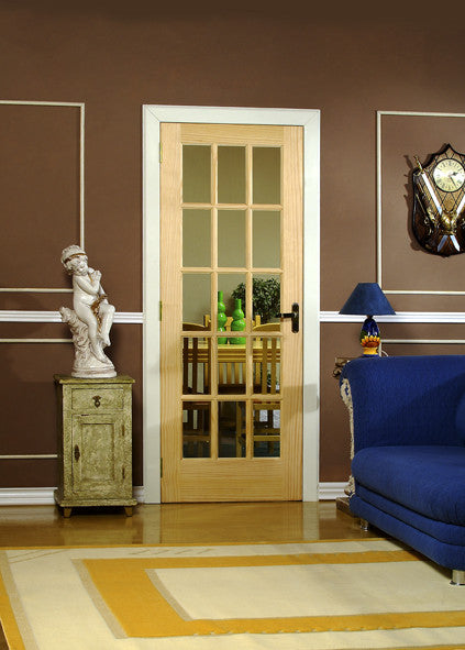 15 Lite Glass French Clear Pine Wood Interior Door - Image 2