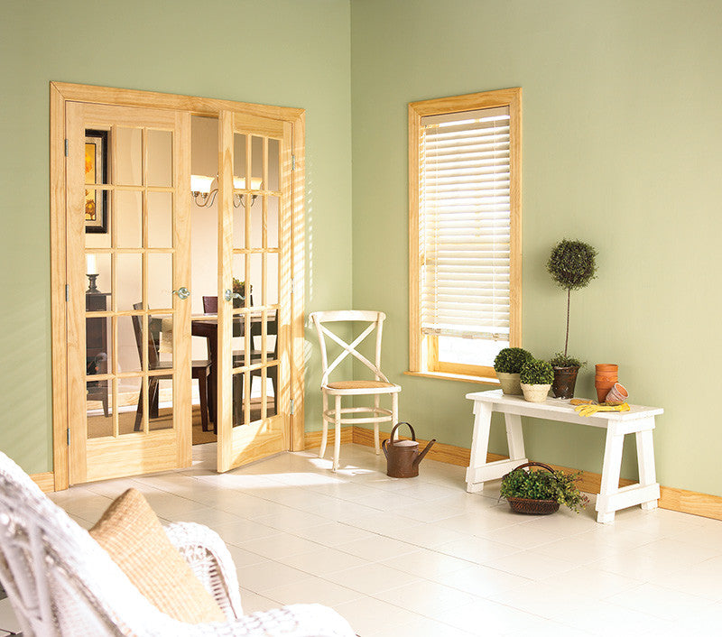 15 Lite Glass French Clear Pine Wood Interior Door - Image 3
