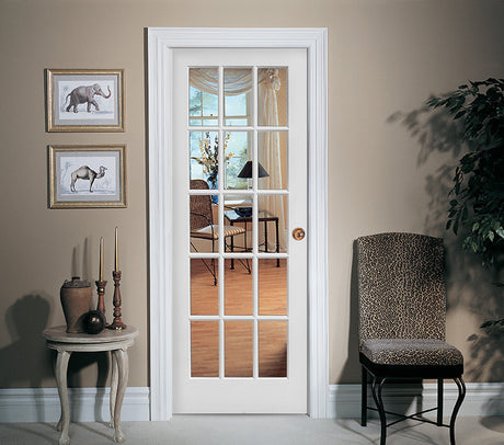 15 Lite Glass French Primed Wood Interior Door - Image 4