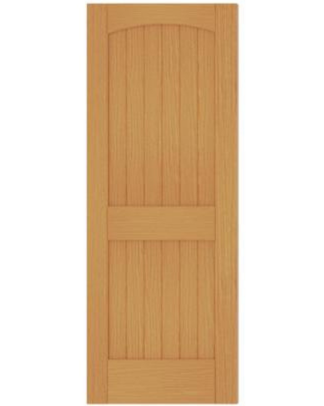 2 Panel Arch Top V Groove (Red Oak)