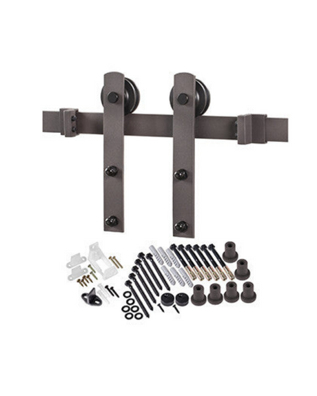 Straight Strap Barn Door Hardware Kit with Track and Rollers - Image 2