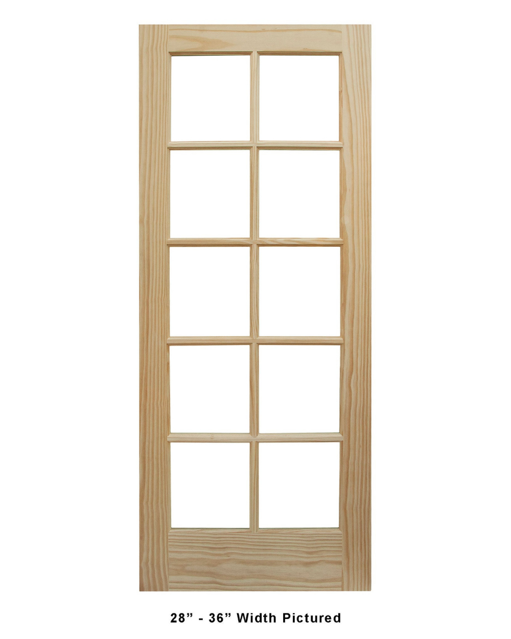 10 Lite Wood Barn Interior Door with Glass Panels - Image 3