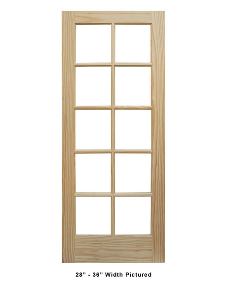 10 Lite Wood Barn Interior Door with Glass Panels - Image 5