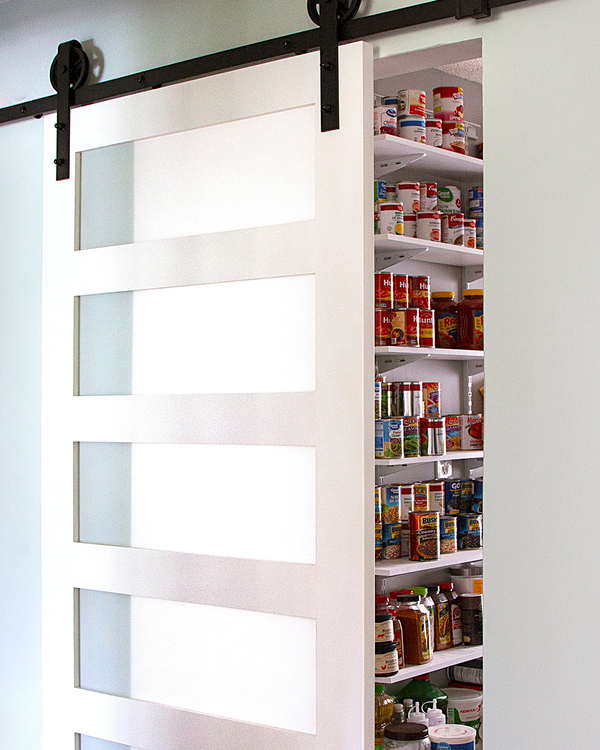 Puerta interior estilo Shaker con 5 paneles de vidrio esmerilado (imprimada)