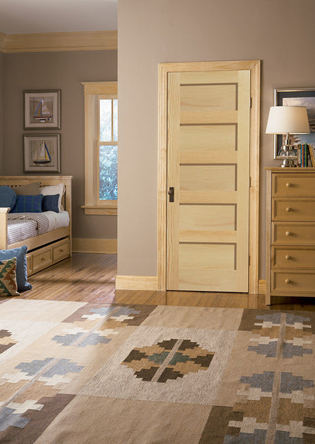 5 Panel Shaker Style Clear Pine Wood Interior Door