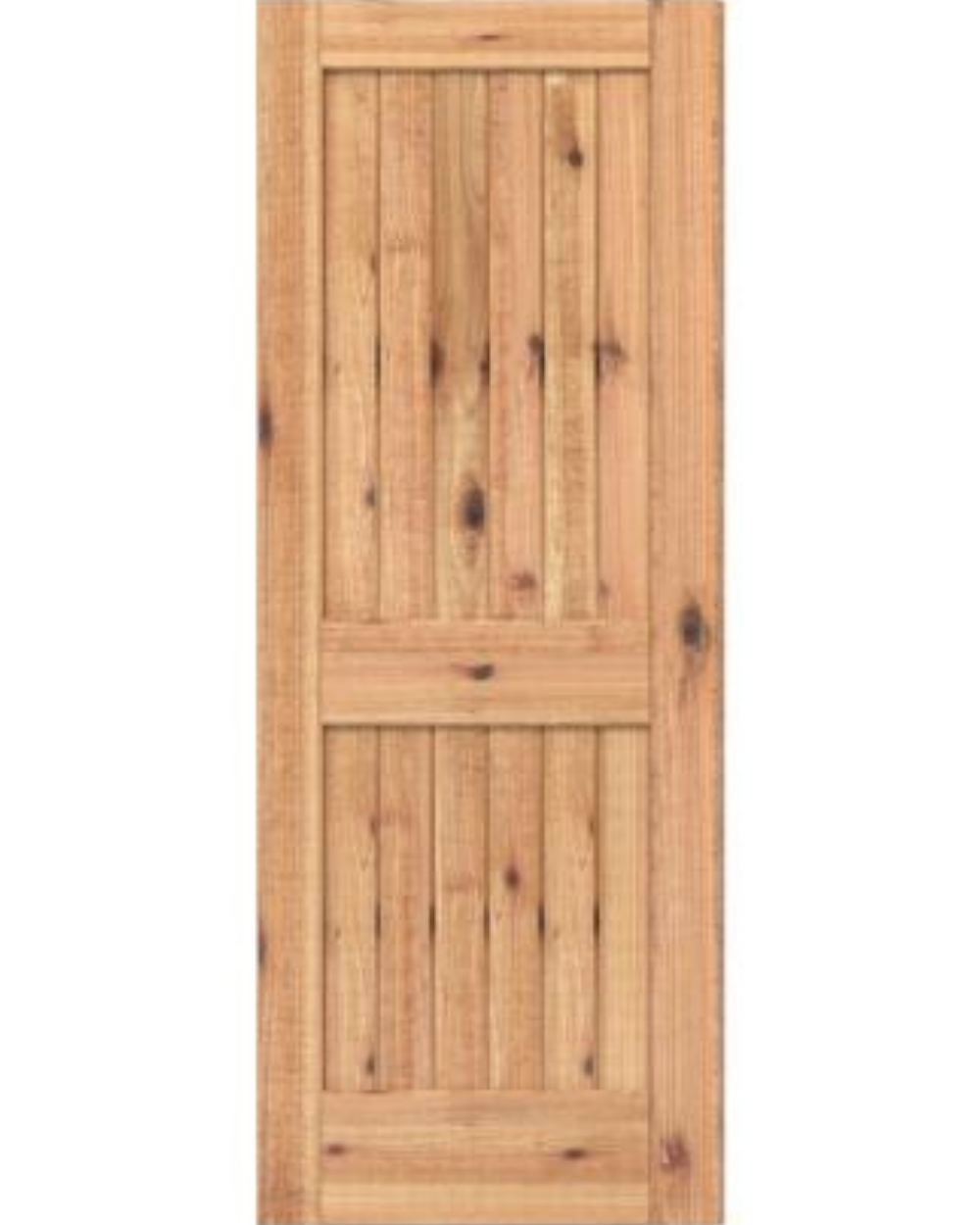 2 Panel Square Top V Groove (Knotty Alder)