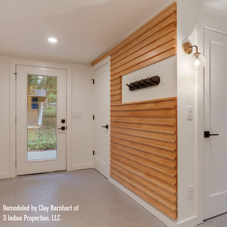 Single Lite Pine Wood Glass Panel Exterior Door - Image 2