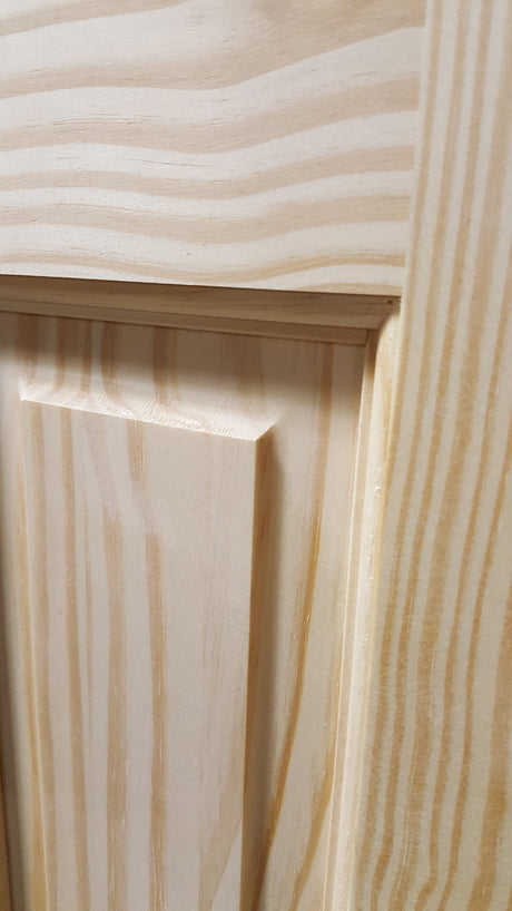 Solid Pine Exterior Front Door with Raised 6-Panel Single Hip Design - Image 4