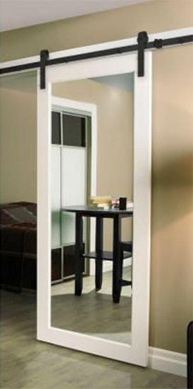 Bent Strap Barn Door Hardware Kit with Track and Rollers - Image 2